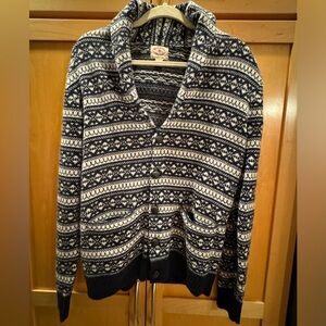 Men’s Brooks Brothers “Red Fleece” brand navy and white cardigan size medium